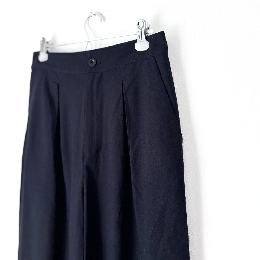 Jenni Kayne 100% Silk Textured Trousers (Silk Noil) Wide-Leg - Picture 3 of 6